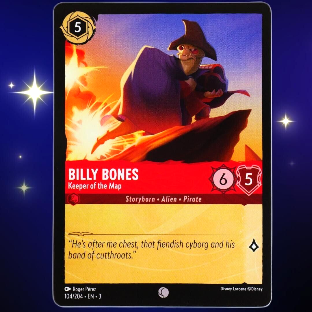 4x Billy Bones Keeper of the Map - Disney Lorcana TCG Into the Inklands #104/204
