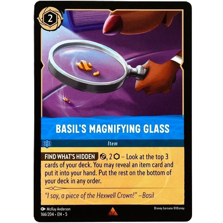 Basil's Magnifying Glass - Rare - Disney Lorcana TCG Shimmering Skies #166/204