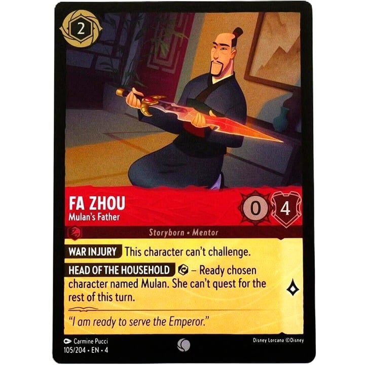 (Foil) Fa Zhou Mulan's Father - Common - Disney Lorcana Ursula's Return #105/204