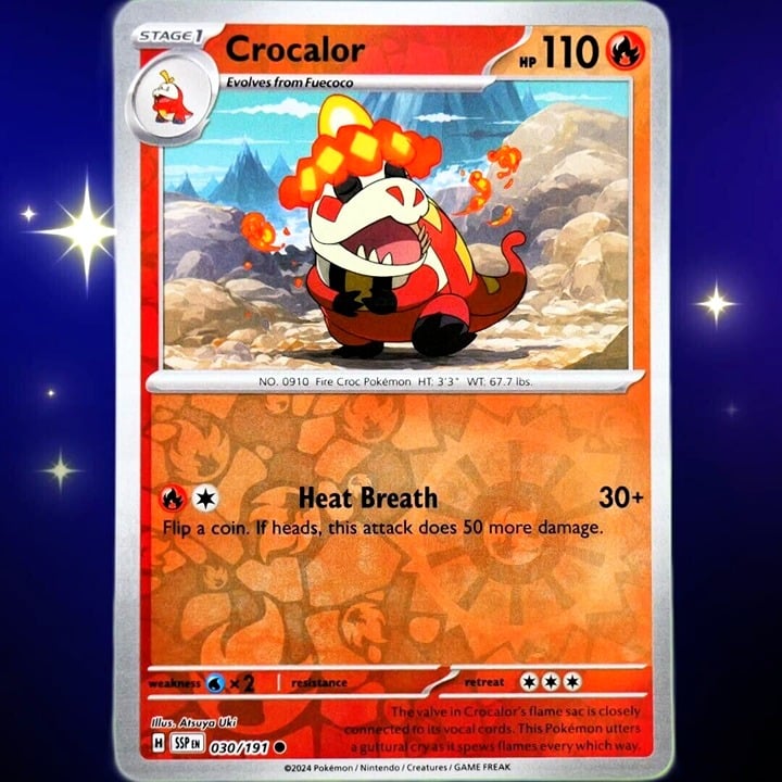 Crocalor - Reverse Holo - Pokemon TCG Surging Sparks #030/191