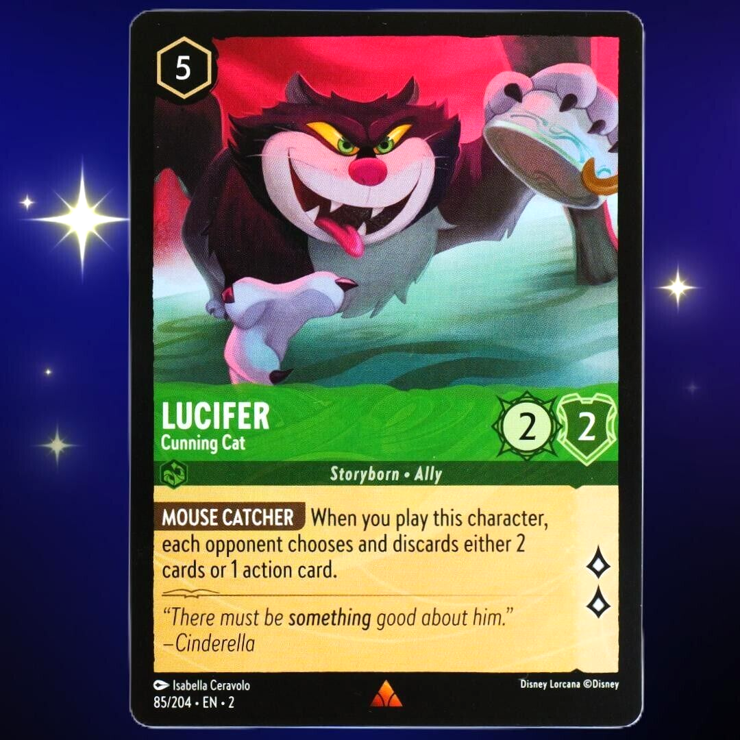 Lucifer Cunning Cat - Rare - Disney Lorcana TCG Rise of the Floodborn #85/204