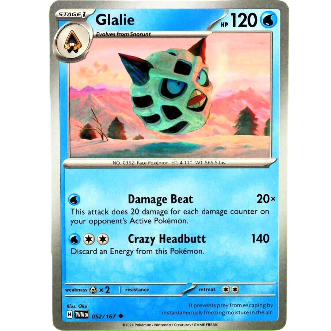 Glalie - Uncommon - Pokemon TCG Scarlet & Violet Twilight Masquerade #052/167