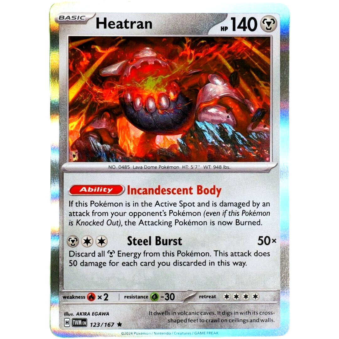 Heatran - Rare Holo - Pokemon TCG Scarlet & Violet Twilight Masquerade #123/167