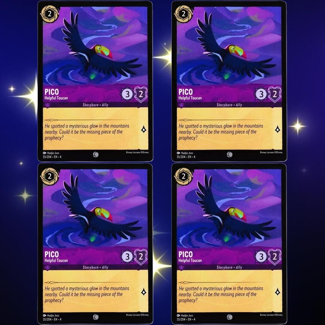 4x Pico Helpful Toucan - Common - Disney Lorcana TCG Ursula's Return #55/204