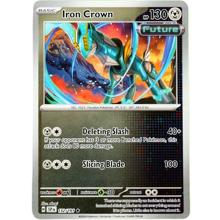 Iron Crown - Rare Reverse Holo - Pokemon TCG Surging Sparks #132/191