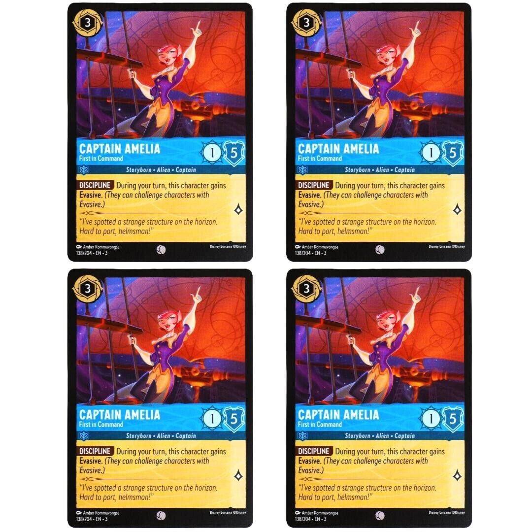 4x Captain Amelia First In Command - Disney Lorcana Into the Inklands #138/204