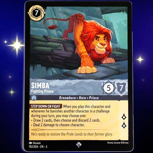 Simba Fighting Prince - Super Rare - Disney Lorcana Into the Inklands #192/204