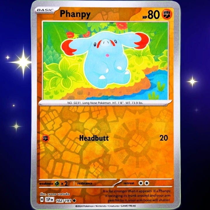 Phanpy - Reverse Holo - Pokemon TCG Surging Sparks #102/191