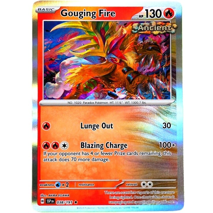 Gouging Fire - Rare Holo - Pokemon TCG Scarlet & Violet Surging Sparks #038/191