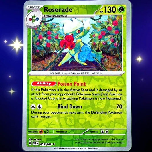 Roserade - Reverse Holo - Pokemon TCG Scarlet & Violet Temporal Forces #009/162