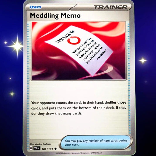 Meddling Memo - Uncommon - Pokemon TCG Surging Sparks #181/191