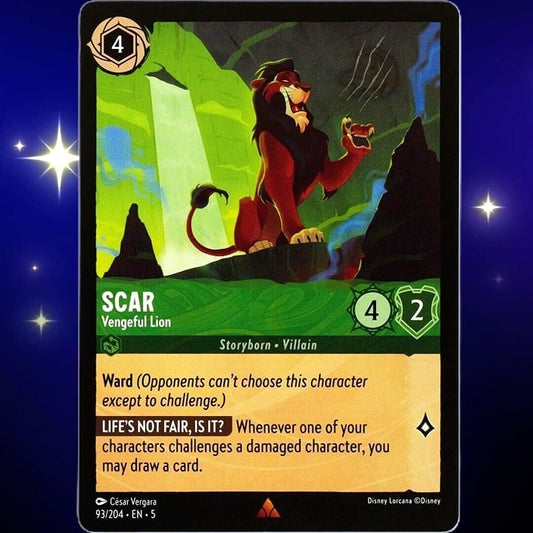 Scar Vengeful Lion - Rare - Disney Lorcana TCG Shimmering Skies #93/204