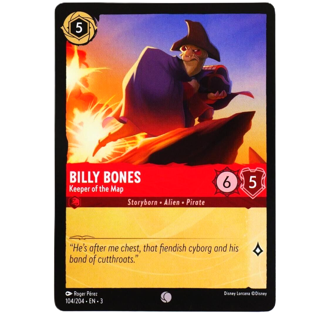 4x Billy Bones Keeper of the Map - Disney Lorcana TCG Into the Inklands #104/204