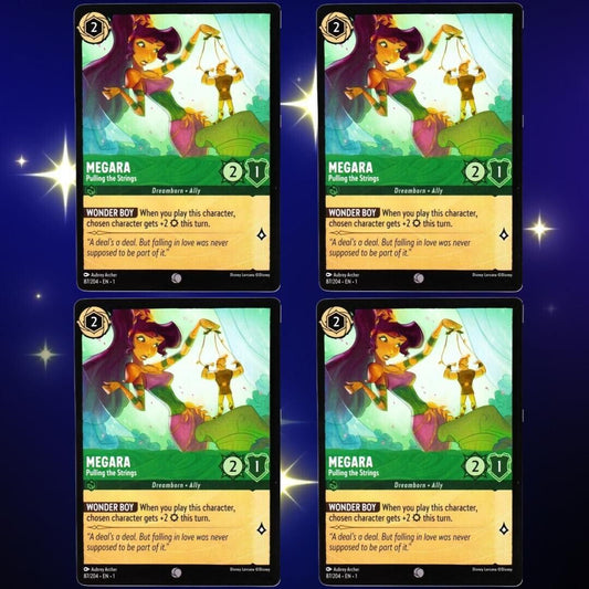 4x Megara Pulling the Strings - Disney Lorcana TCG The First Chapter #87/204