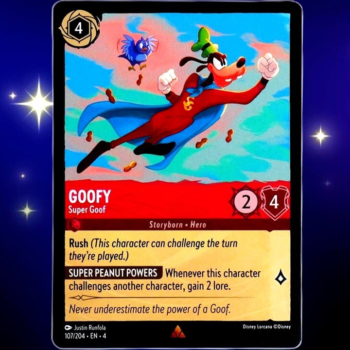 Goofy Super Goof - Rare - Disney Lorcana TCG Ursula's Return #107/204