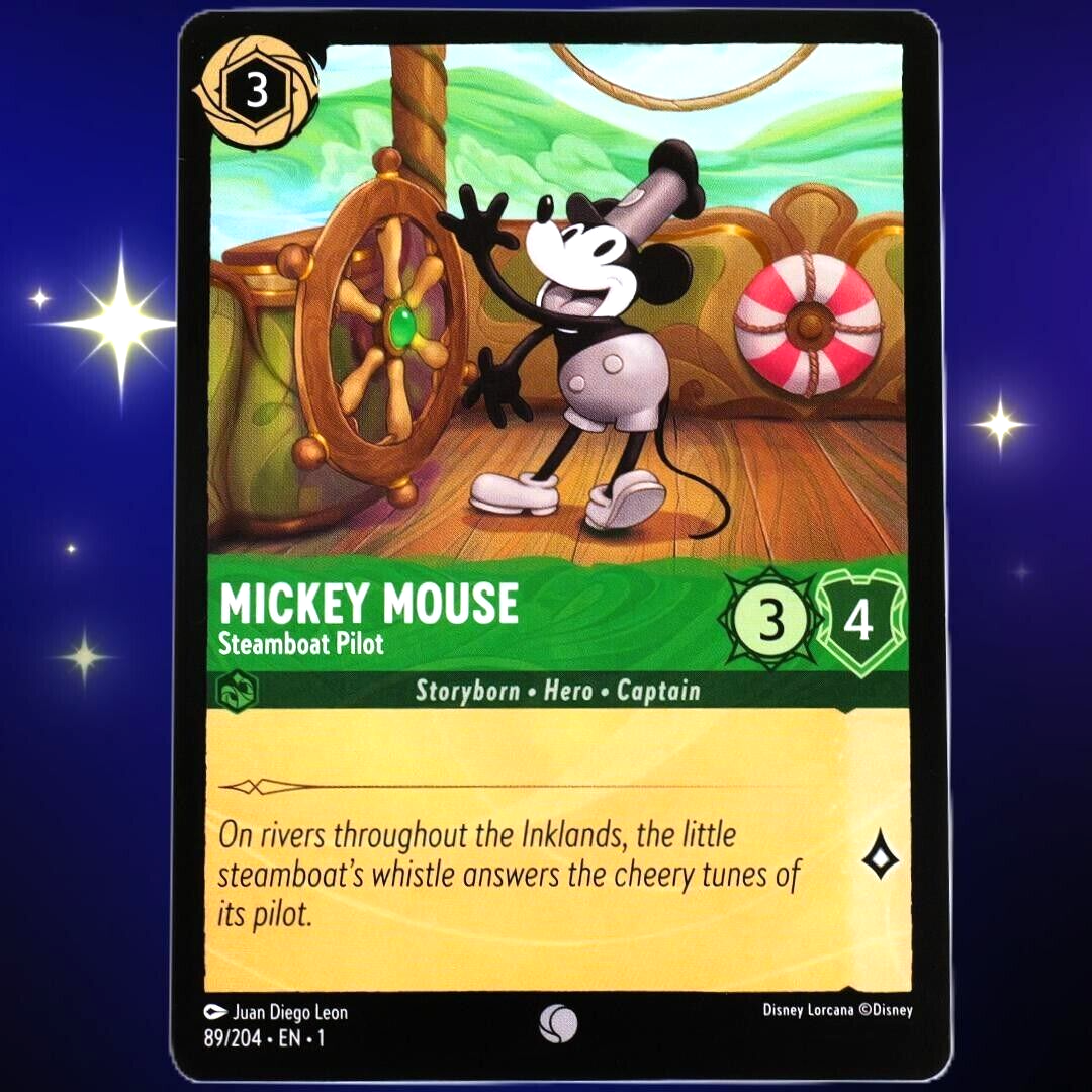 4x Mickey Mouse Steamboat Pilot - Disney Lorcana TCG The First Chapter #89/204