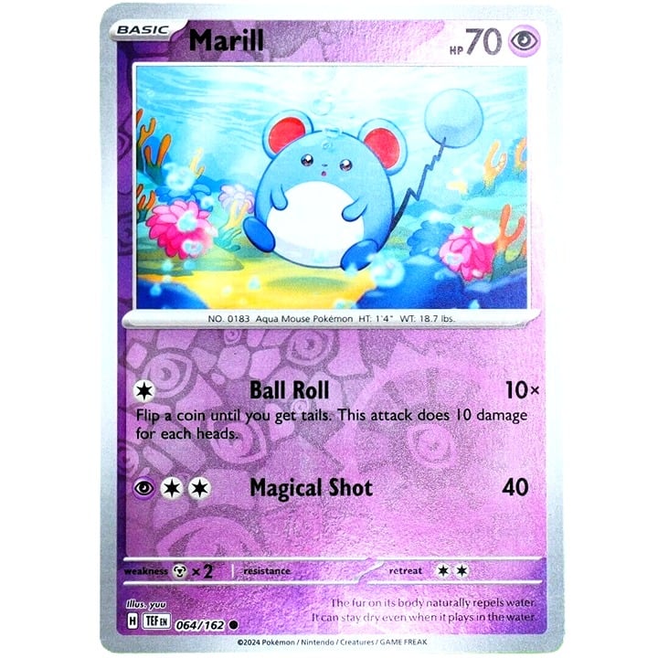 Marill - Reverse Holo - Pokemon Scarlet & Violet Temporal Forces #064/162