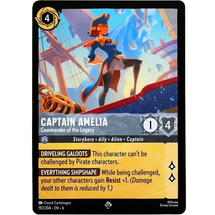 Captain Amelia Commander of the Legacy - Disney Lorcana TCG Azurite Sea #192/204