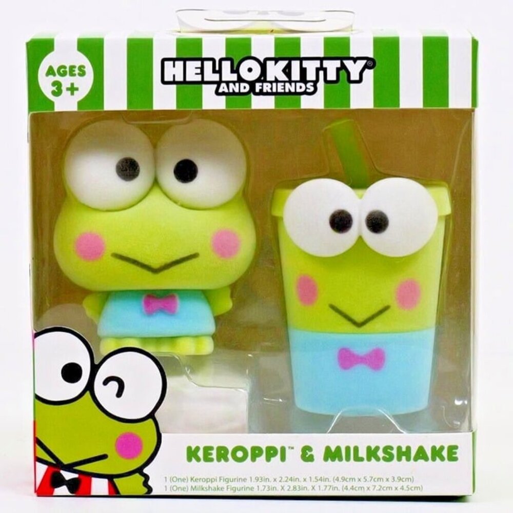 Hello Kitty and Friends - Keroppi & Milkshake - Flocked Figurines