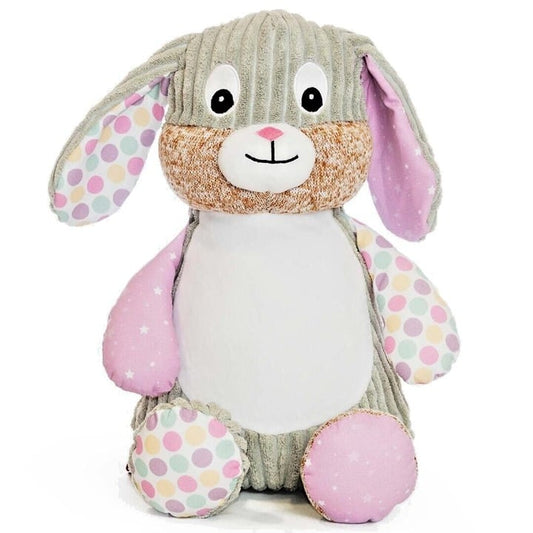 Sensory Bunny Rabbit Stuffed Animal - Bubblegum Patterned Plush