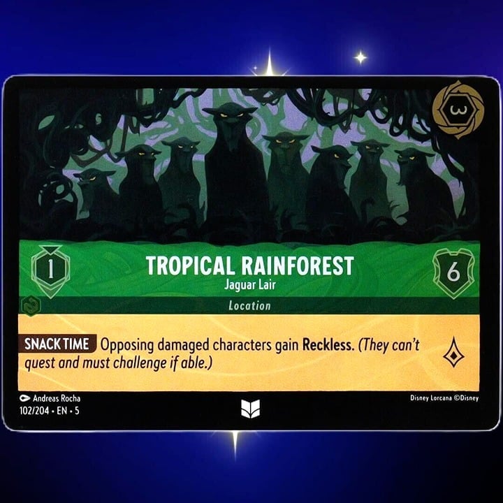 (Foil) Tropical Rainforest Jaguar Lair - Disney Lorcana TCG Shimmering Skies #102/204