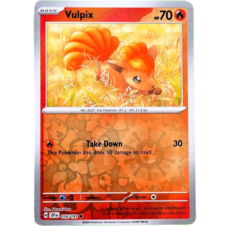 Vulpix - Reverse Holo - Pokemon TCG Surging Sparks #016/191