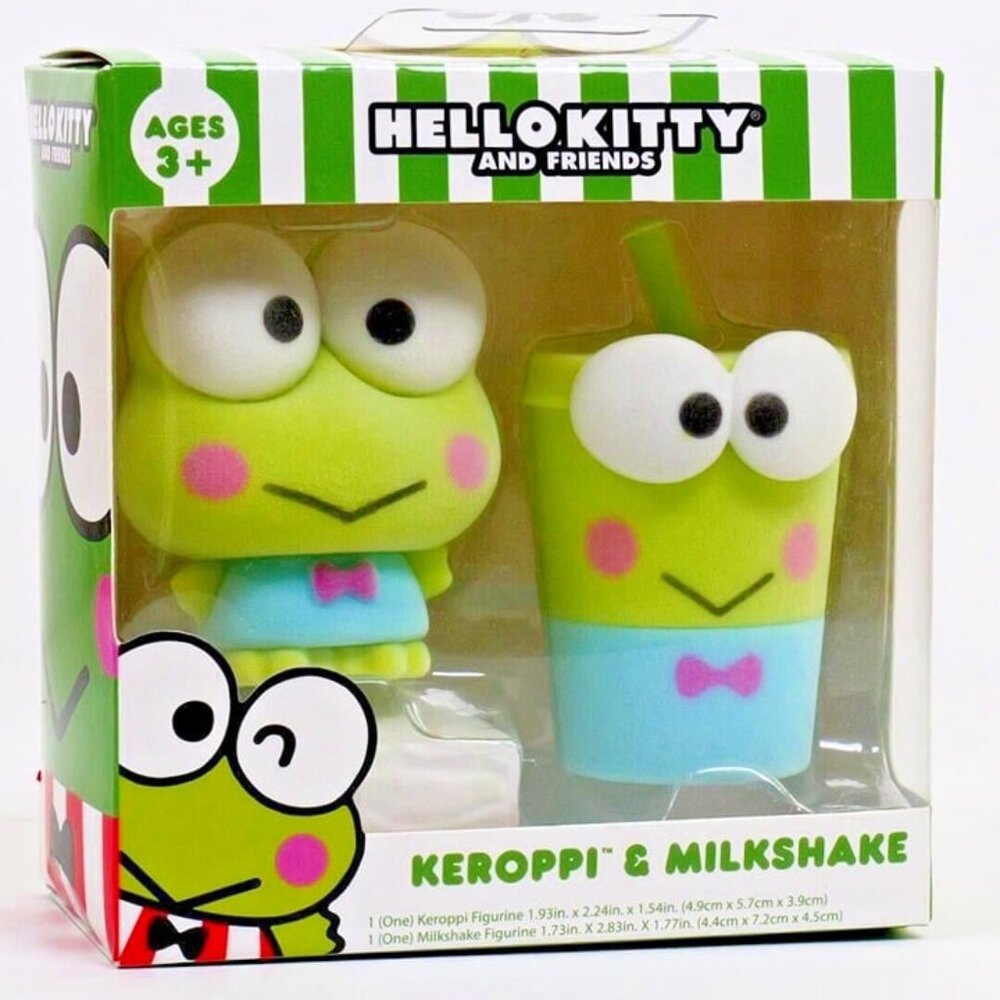 Hello Kitty and Friends - Keroppi & Milkshake - Flocked Figurines