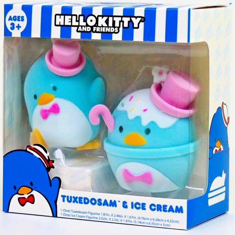 Hello Kitty and Friends - Tuxedosam & Ice Cream - Flocked Figurines