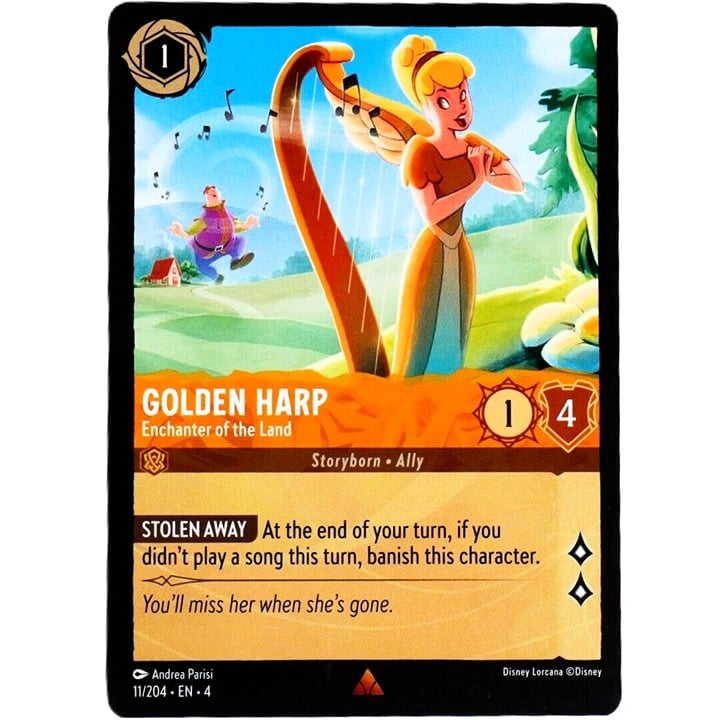 Golden Harp Enchanter of the Land - Rare - Lorcana TCG Ursula's Return #11/204
