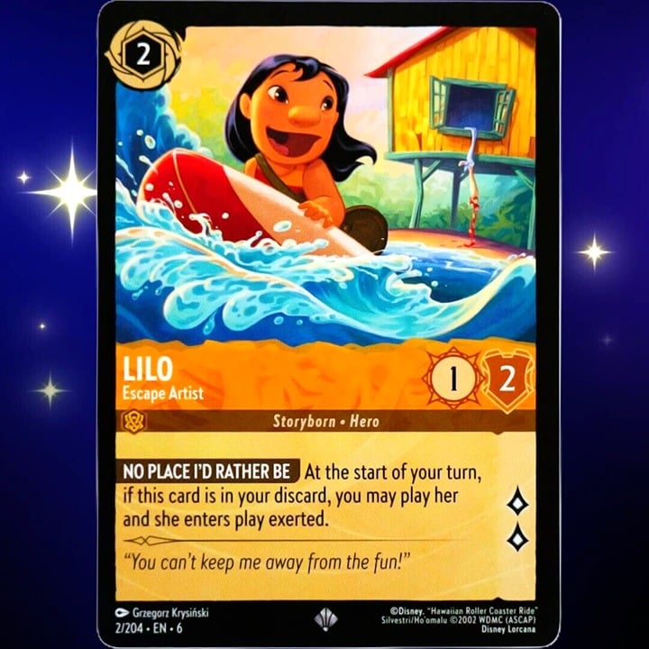 Lilo Escape Artist - Super Rare - Disney Lorcana TCG Azurite Sea #2/204