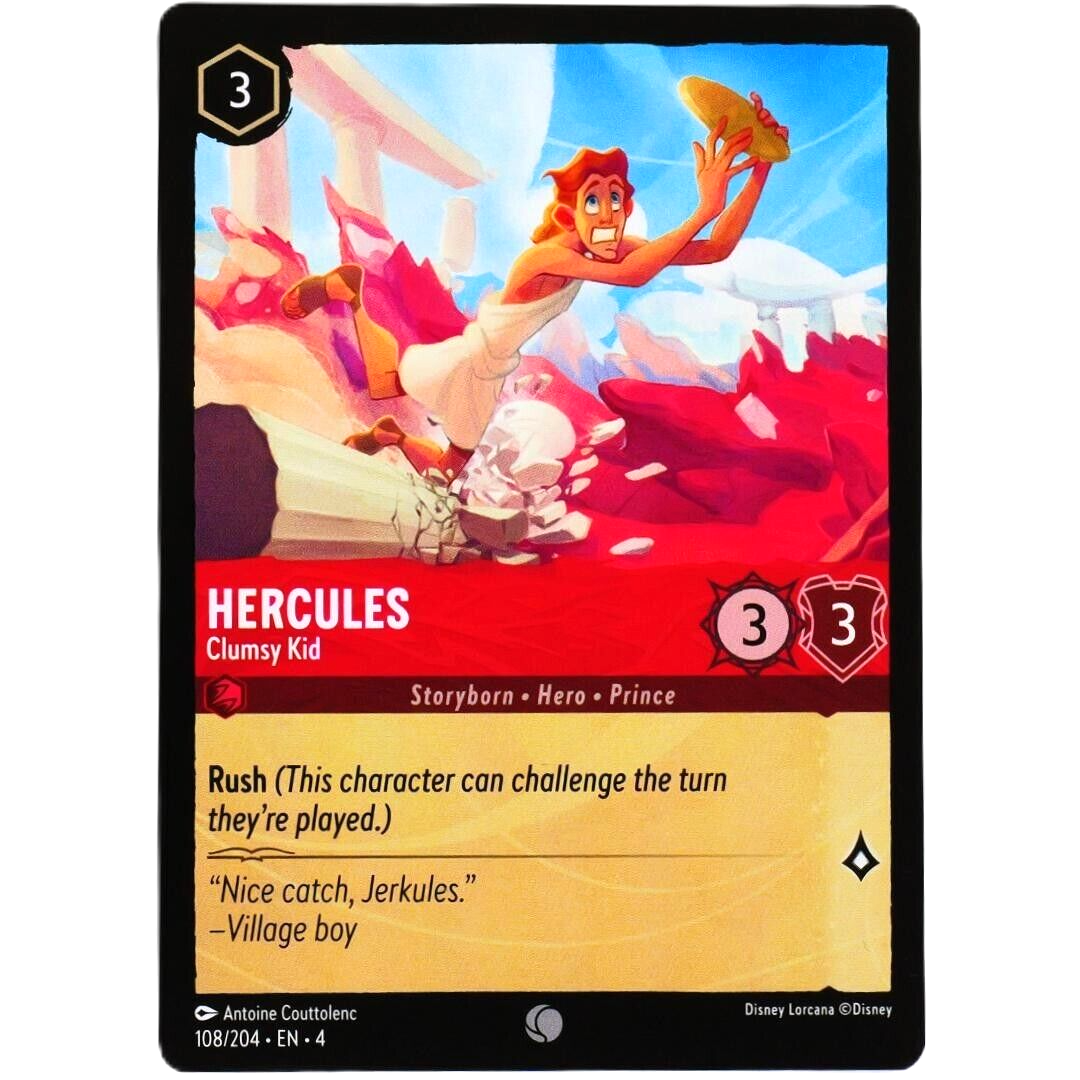 4x Hercules Clumsy Kid - Common - Disney Lorcana TCG Ursula's Return #108/204