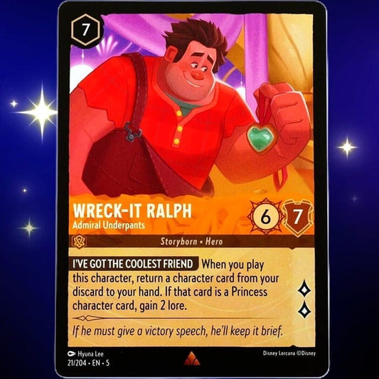 Wreck-It-Ralph Admiral Underpants - Rare - Lorcana TCG Shimmering Skies #21/204