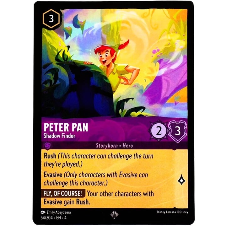 Peter Pan Shadow Finder - Super Rare - Disney Lorcana Ursula's Return #54/206