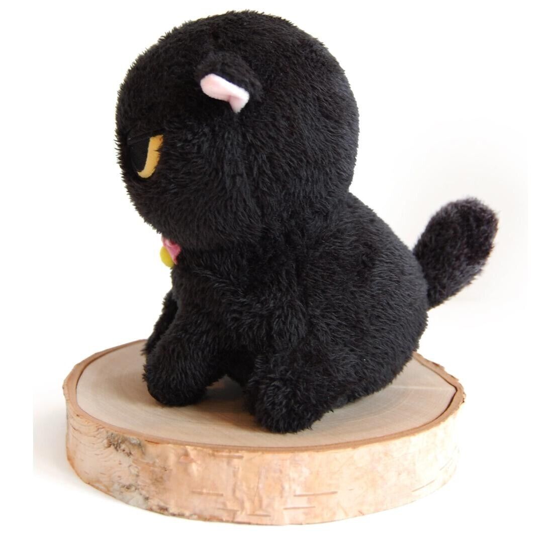 Angry Cat Plush - Fuzzy Black Void - with Red Panda Hat that Fits Real Cats!