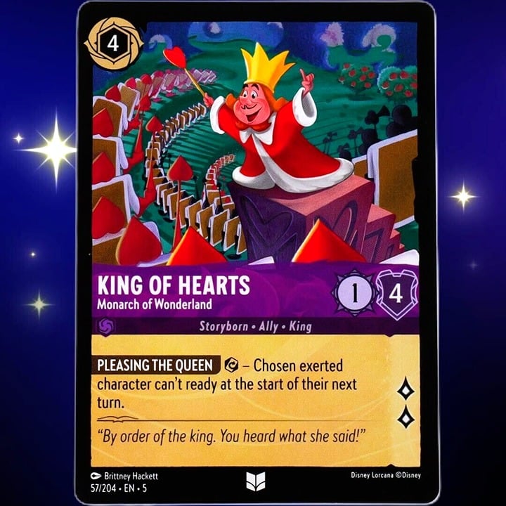 King of Hearts Monarch of Wonderland - Disney Lorcana Shimmering Skies #57/204