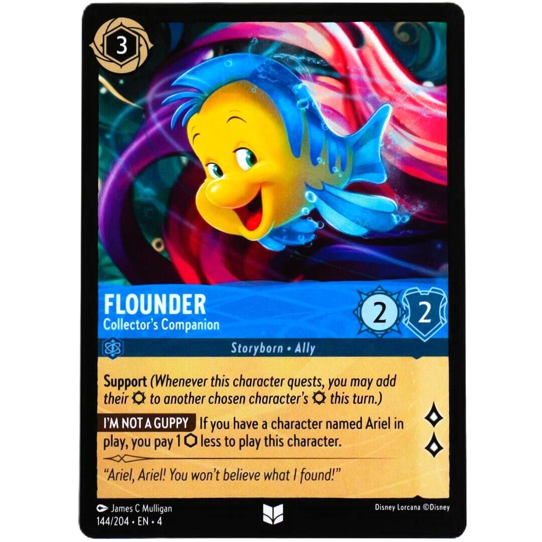 4x Flounder Collector's Champion - Disney Lorcana Ursula's Return #144/204