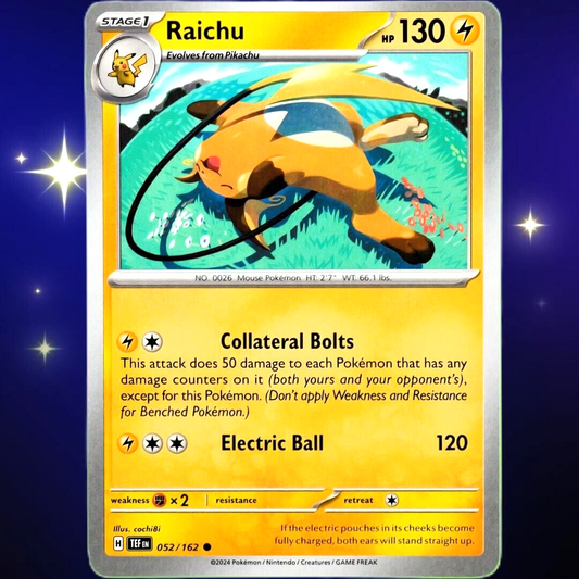 Raichu - Common - Pokemon TCG Scarlet & Violet Temporal Forces #052/162