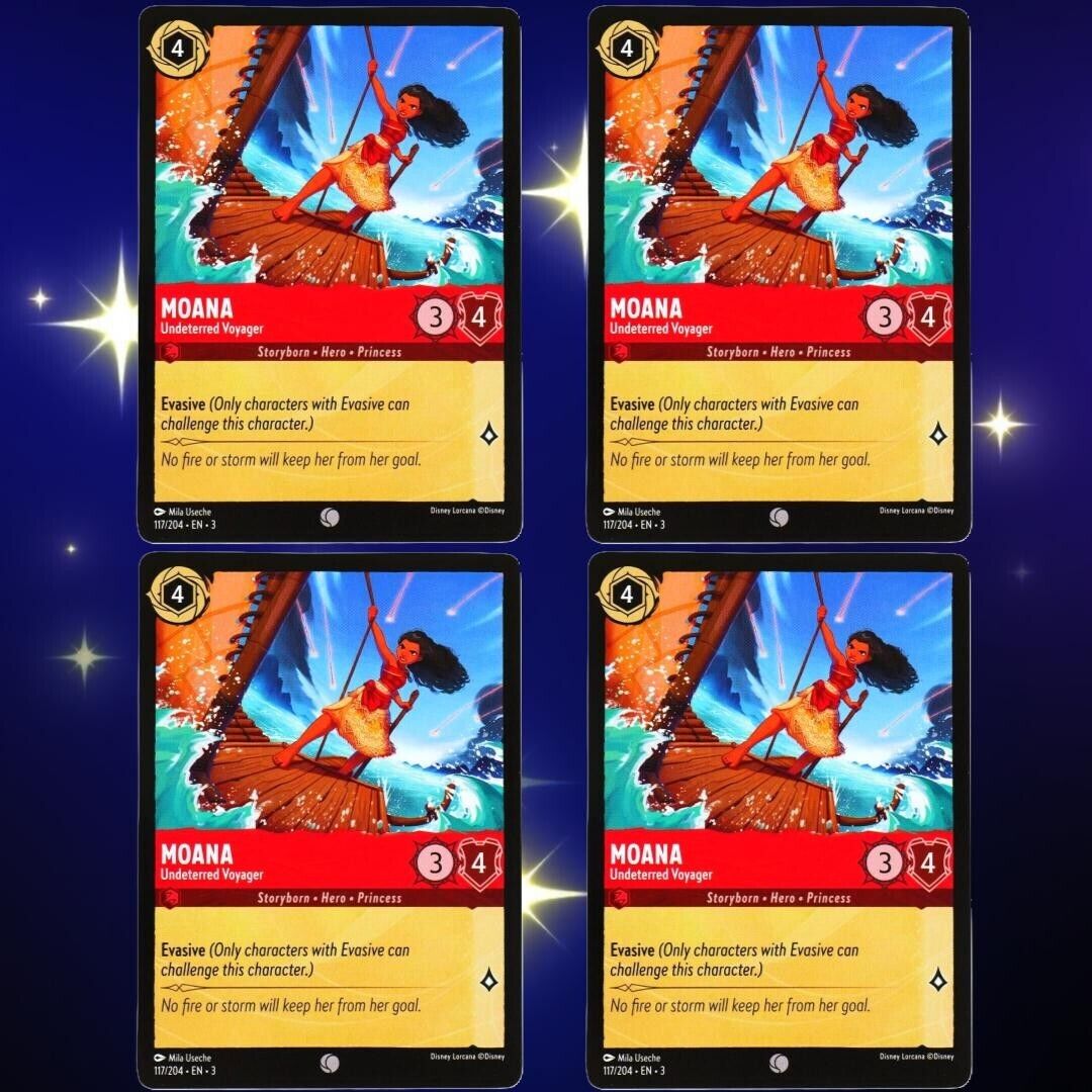 4x Moana Undeterred Voyager - Disney Lorcana TCG Into the Inklands #117/204
