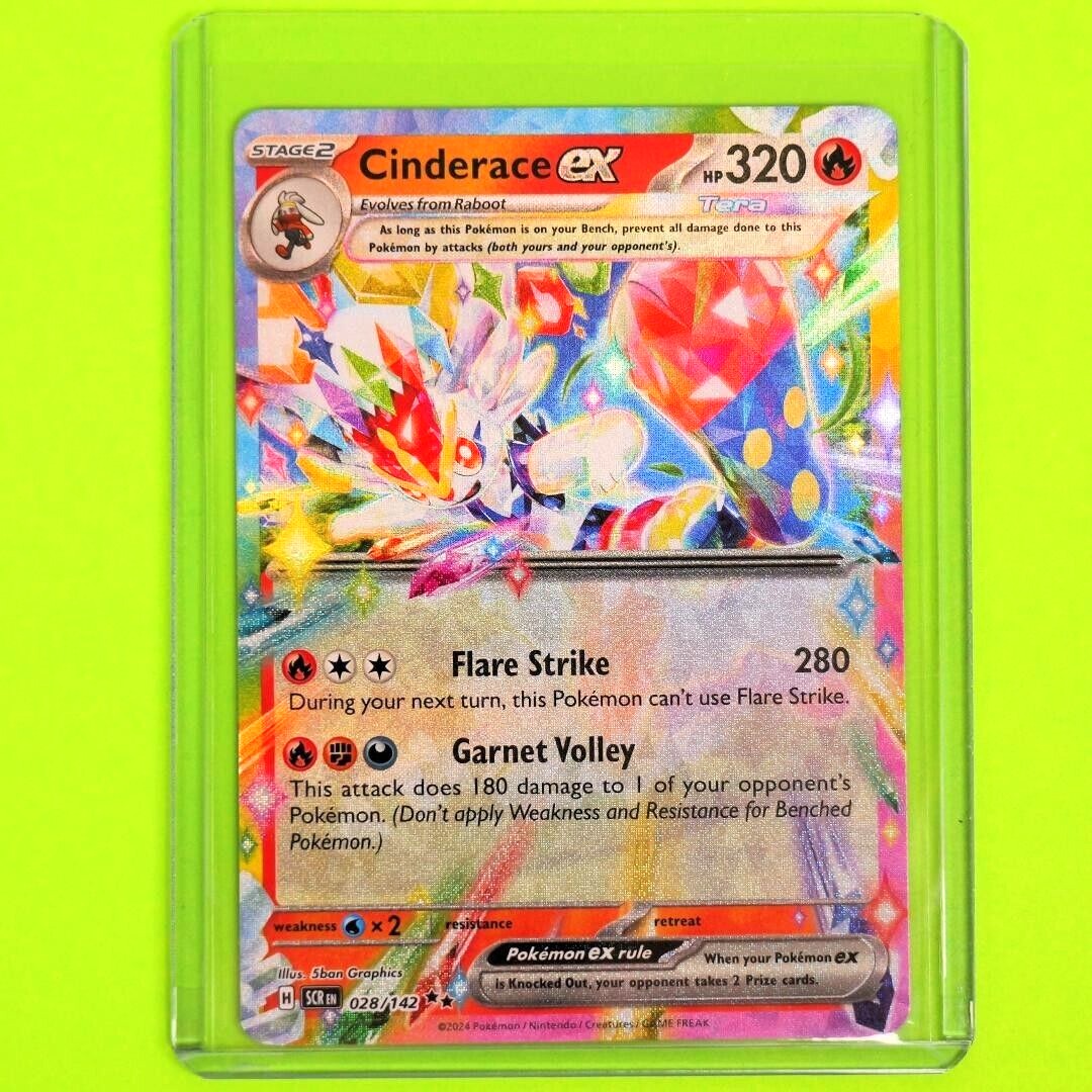 Cinderace Ex - Double Rare Holo - Pokemon TCG Stellar Crown #028/142