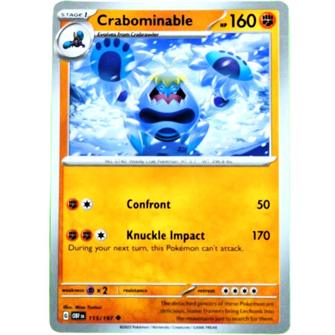 Crabominable - Uncommon - Pokemon TCG Scarlet & Violet Obsidian Flames #115/197