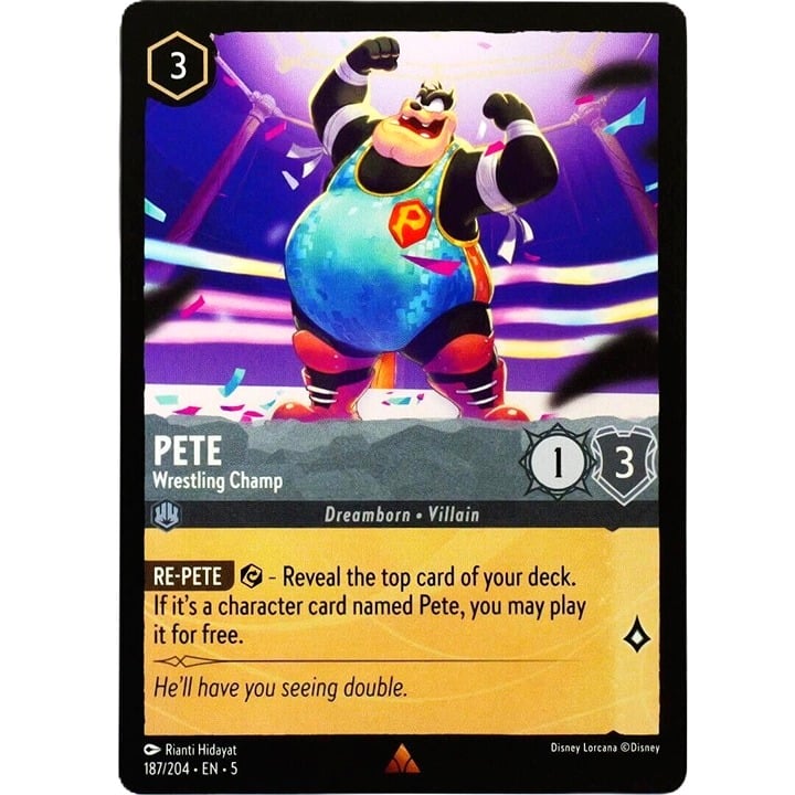 Pete Wrestling Champ - Rare - Disney Lorcana TCG Shimmering Skies #187/204