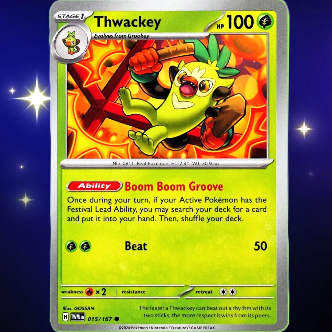 Thwackey - Common - Pokemon TCG Scarlet & Violet Twilight Masquerade #015/167