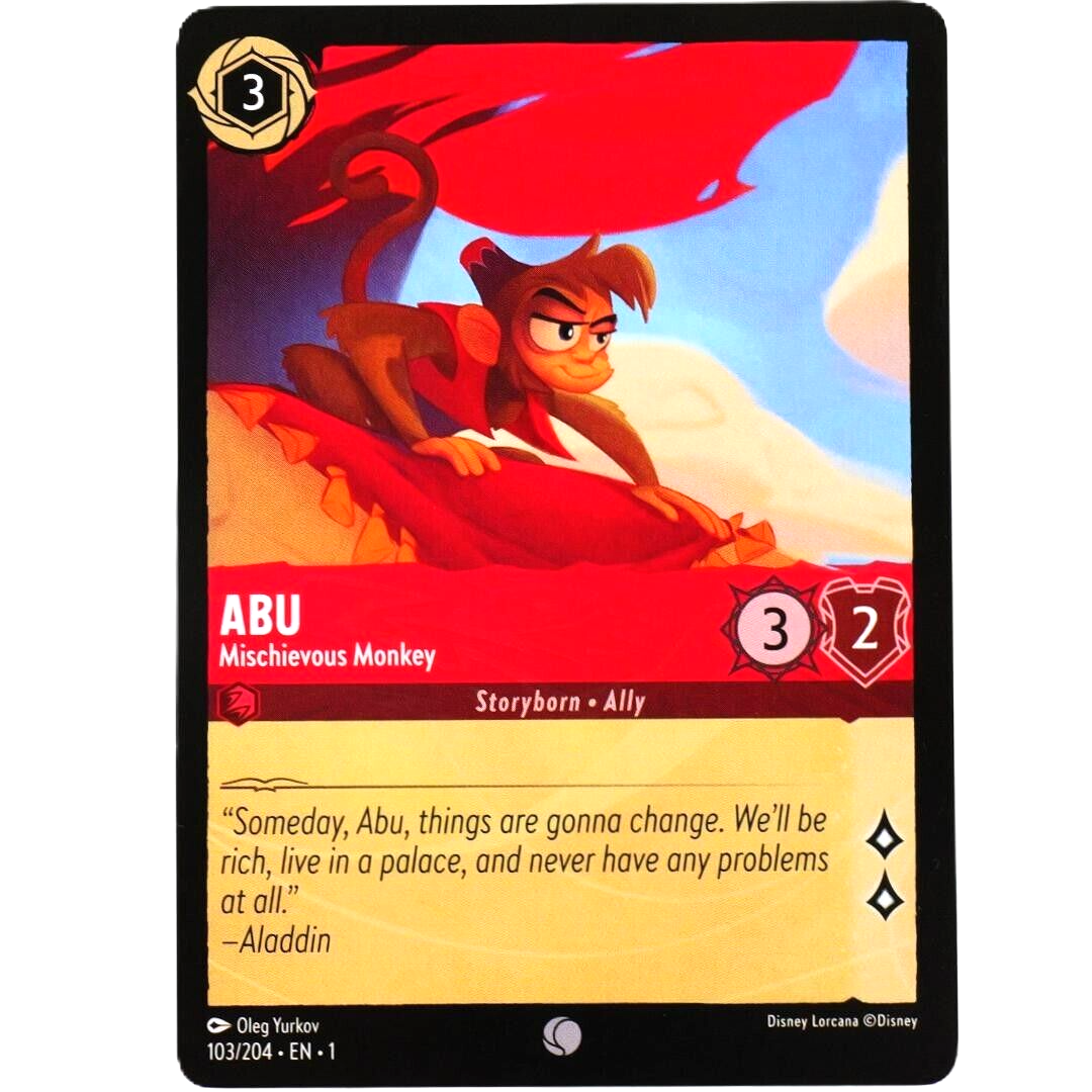 Abu Mischievous Monkey - Common - Disney Lorcana TCG The First Chapter #103/204