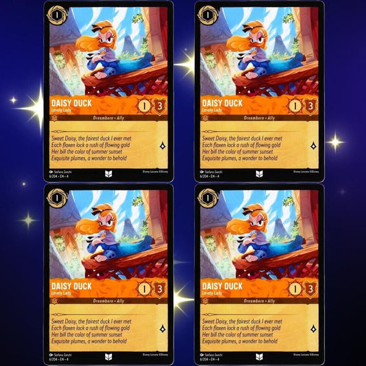 4x Daisy Duck Lovely Lady - Uncommon - Disney Lorcana TCG Ursula's Return #6/204