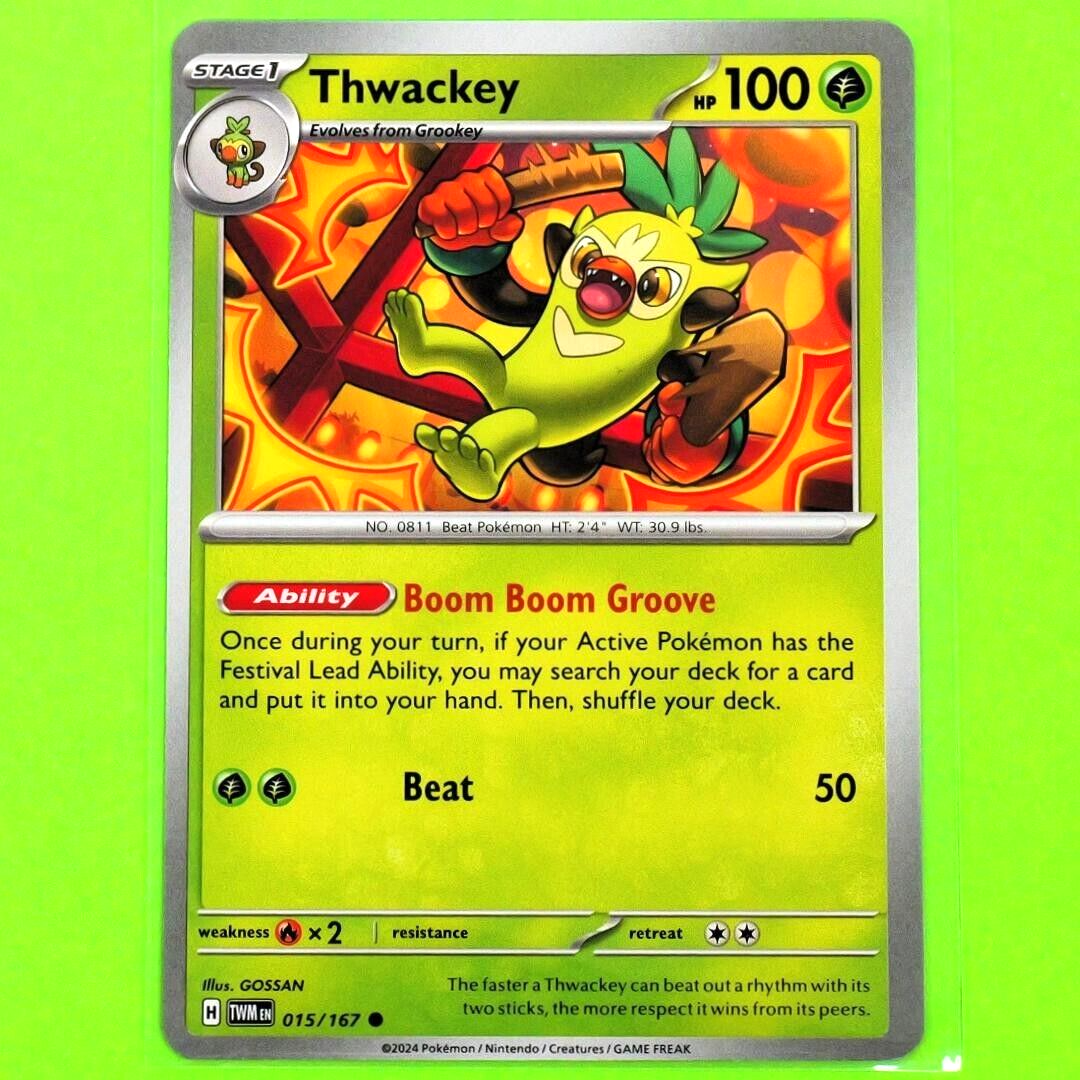 Thwackey - Common - Pokemon TCG Scarlet & Violet Twilight Masquerade #015/167