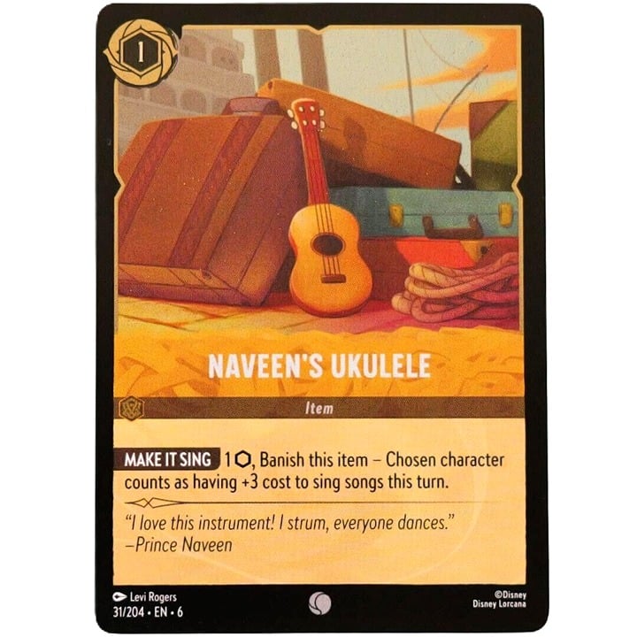 (Foil) Naveen's Ukulele - Common - Disney Lorcana TCG Azurite Sea #31/204