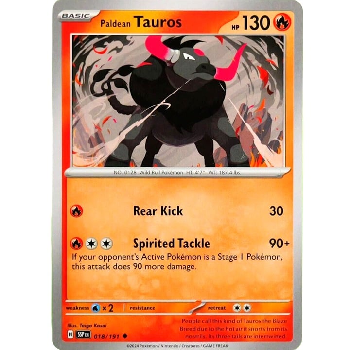 Paldean Tauros - Uncommon - Pokemon TCG Surging Sparks #018/191