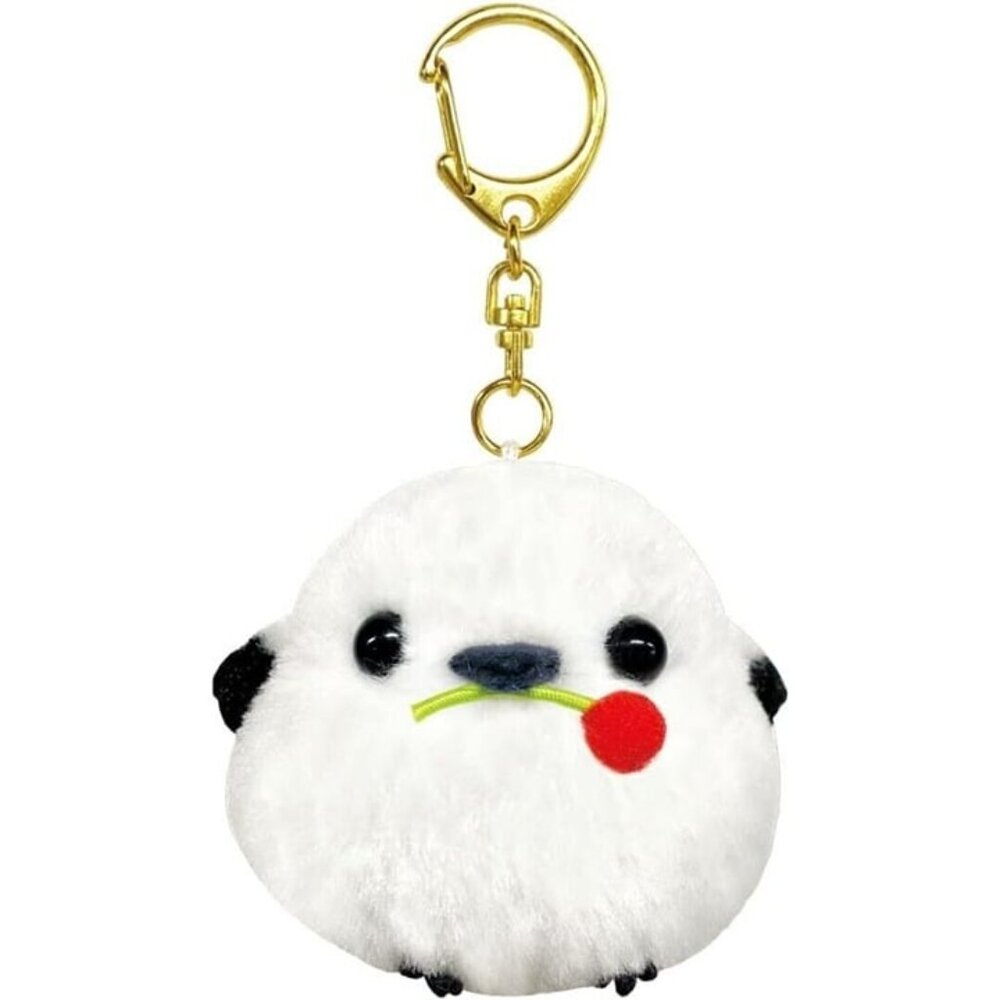 Fukufuku Shimaenaga Mascot Plush Keychain - Shima-chan with a Red Fruit