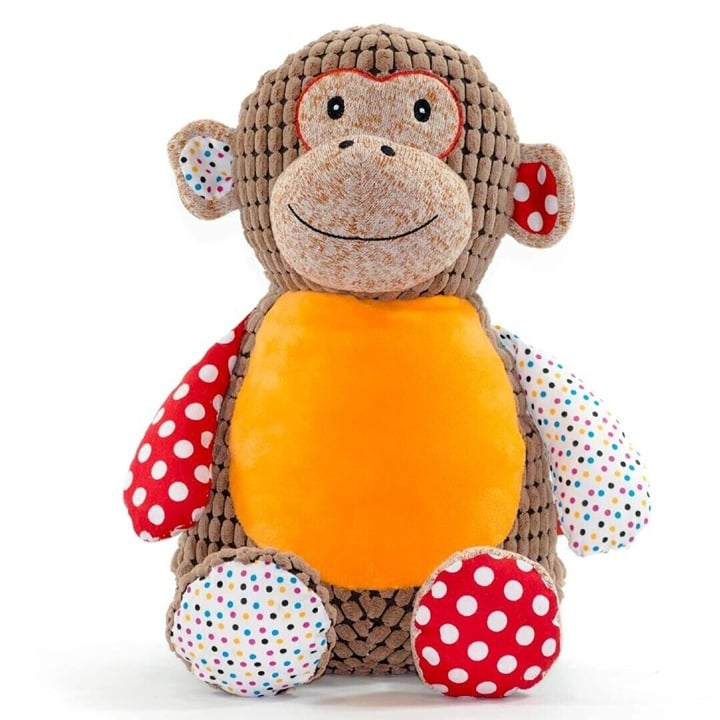 Sensory Monkey Huggles Stuffed Animal - Polka Dot Patterned Plush