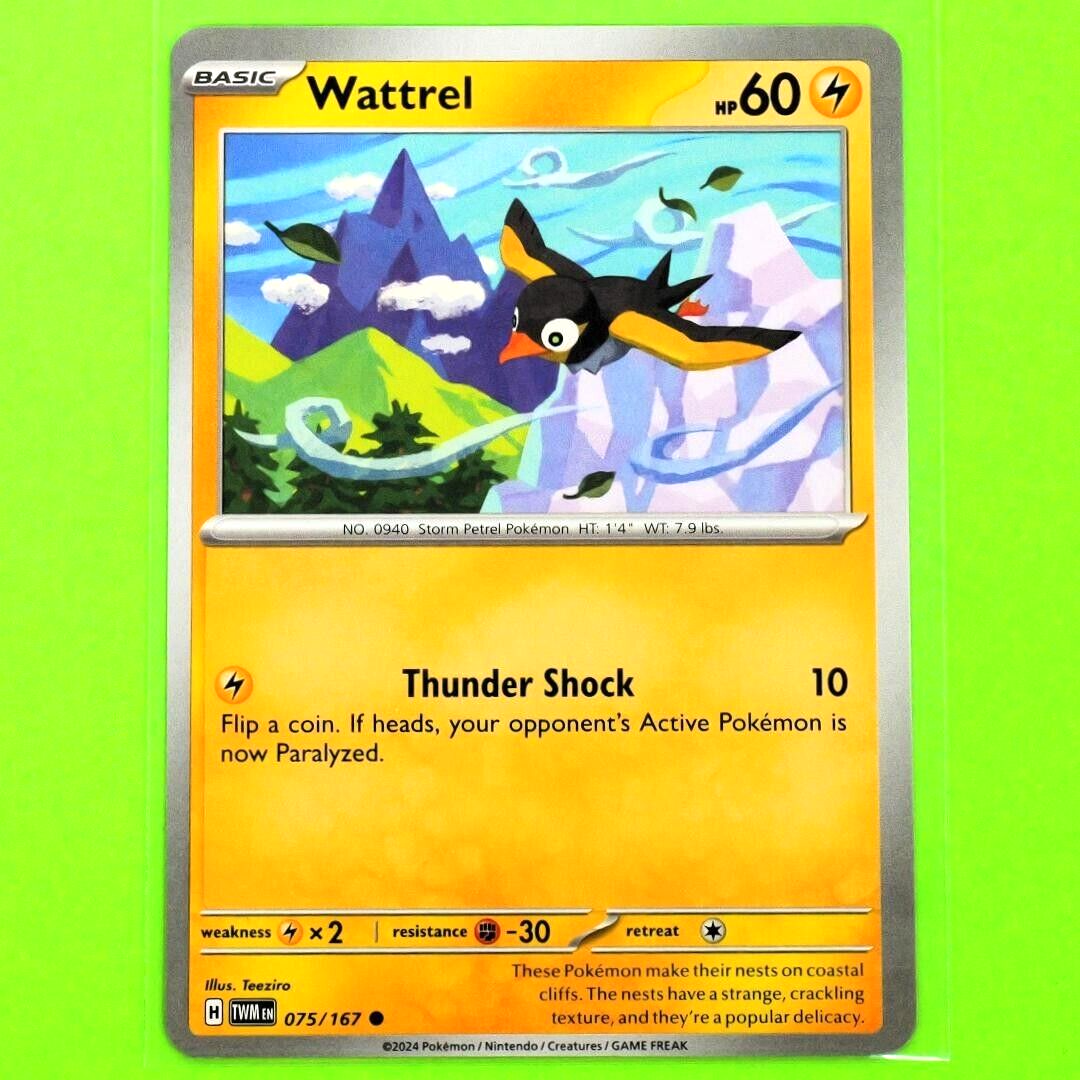 Wattrel - Common - Pokemon TCG Scarlet & Violet Twilight Masquerade #075/167